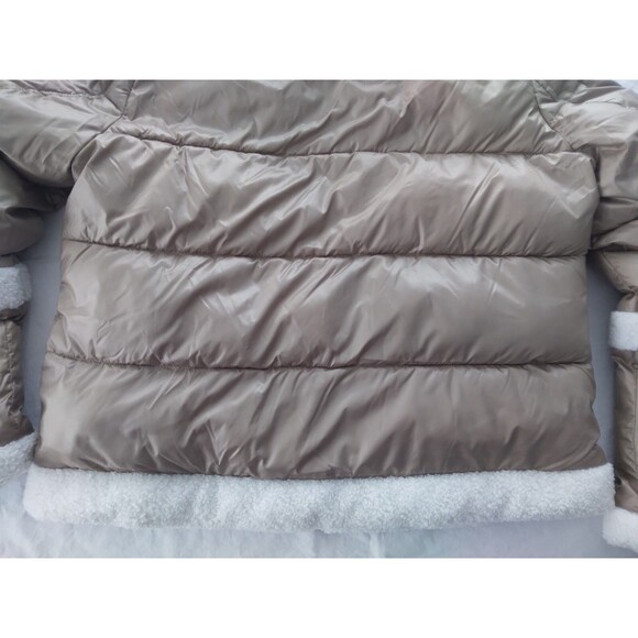A.N.A Coat Jacket Quilted Puffer Faux Sherpa Trim Womens Size Large - Picture 13 of 15